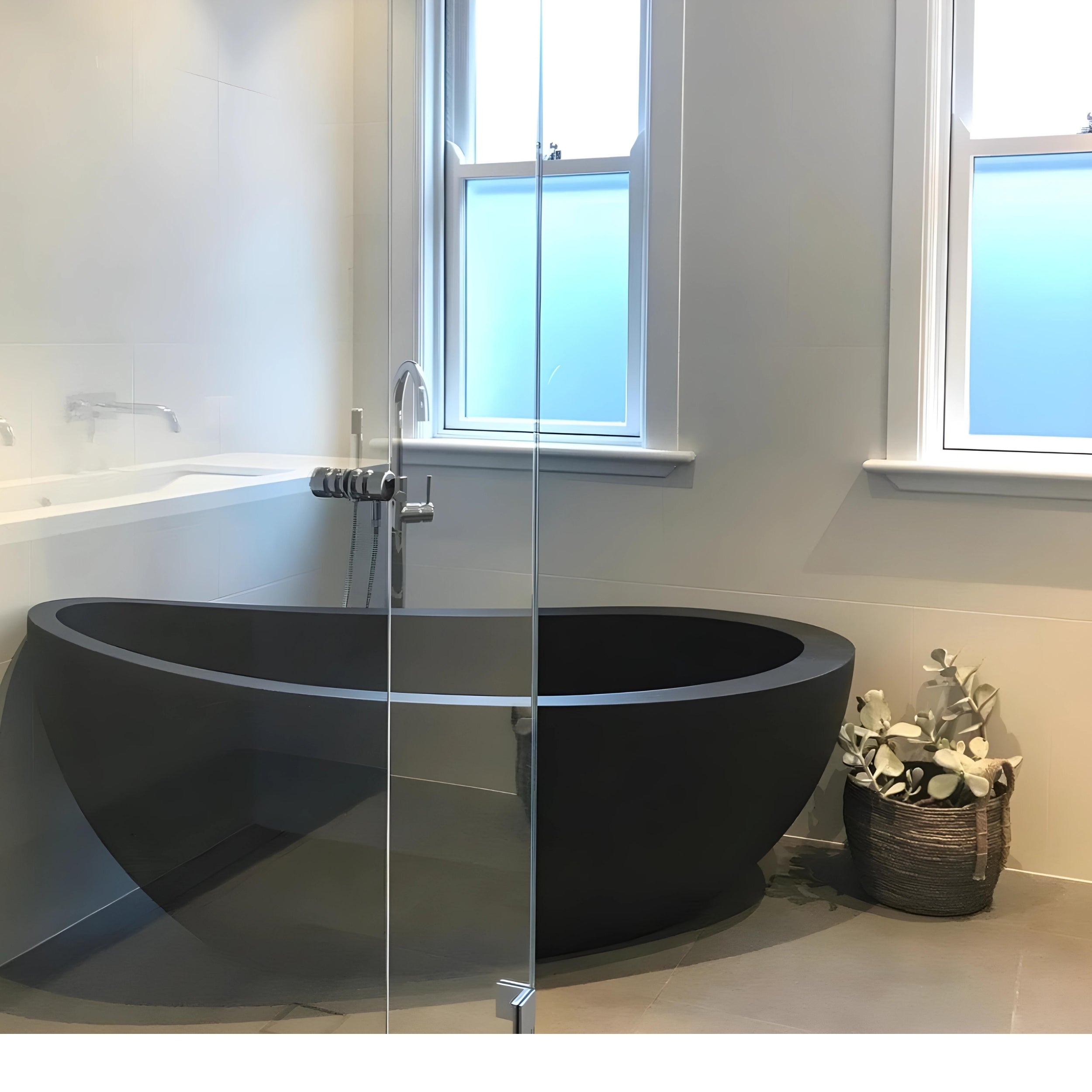 PIETRA BIANCA AUTUMN FREESTANDING STONE BATHTUB WITH CUSTOM COLOURS (AVAILABLE IN 1500MM AND 1700MM)
