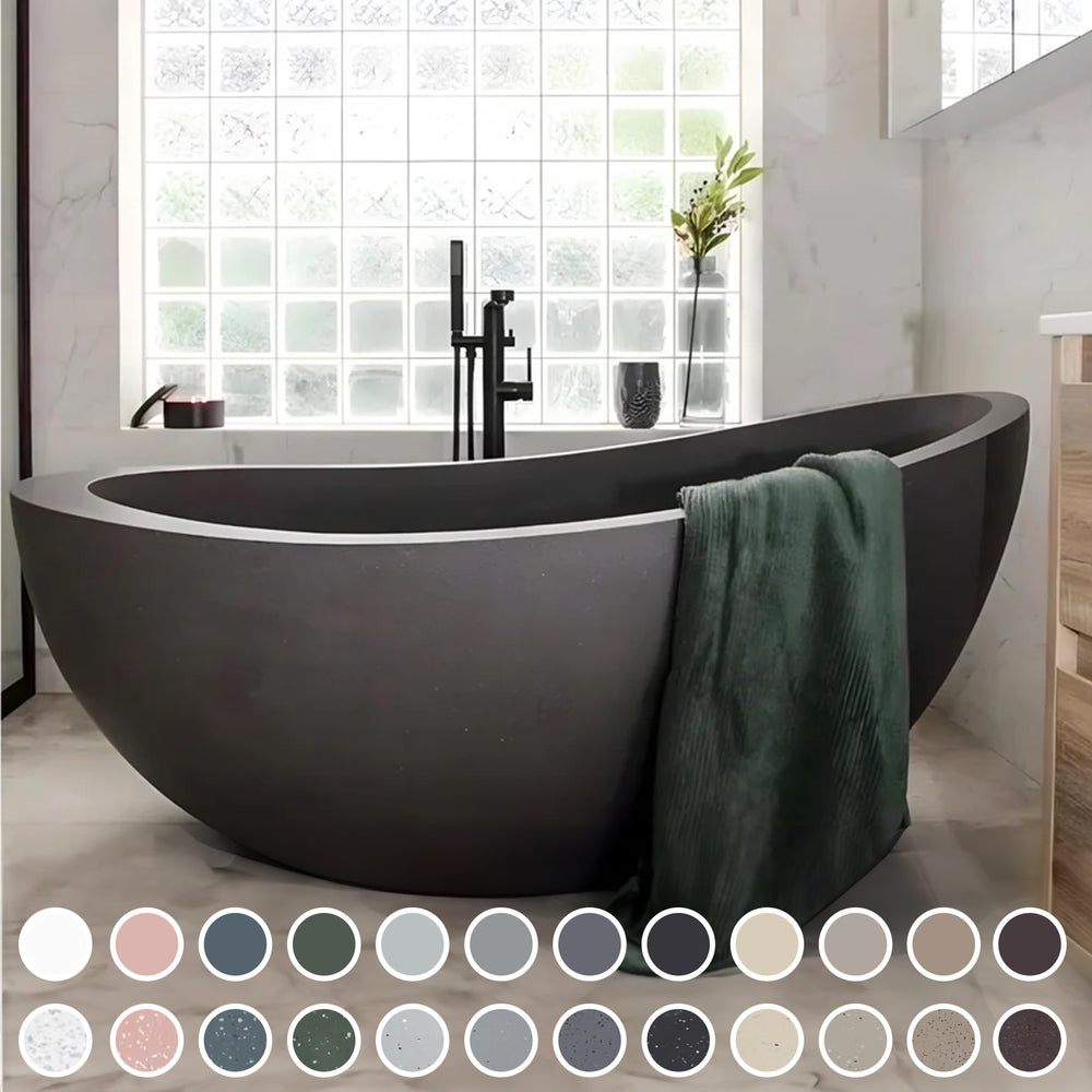 PIETRA BIANCA AUTUMN FREESTANDING STONE BATHTUB WITH CUSTOM COLOURS (AVAILABLE IN 1500MM AND 1700MM)