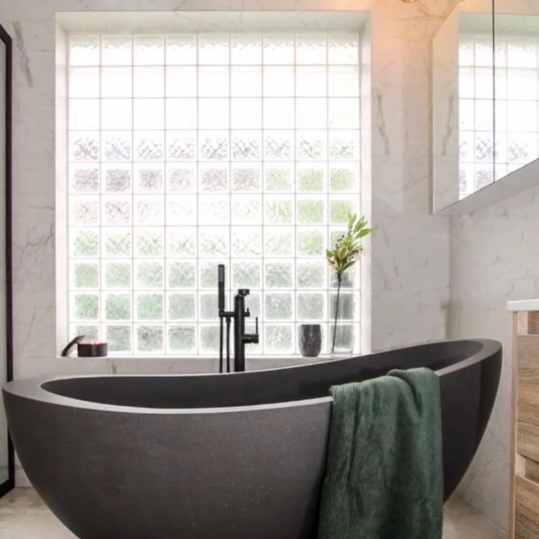 PIETRA BIANCA AUTUMN FREESTANDING STONE BATHTUB WITH CUSTOM COLOURS (AVAILABLE IN 1500MM AND 1700MM)