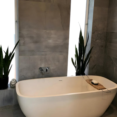 PIETRA BIANCA CHELSEA FREESTANDING STONE BATHTUB WITH CUSTOM COLOURS (AVAILABLE IN 1500MM, 1600MM AND 1700MM)