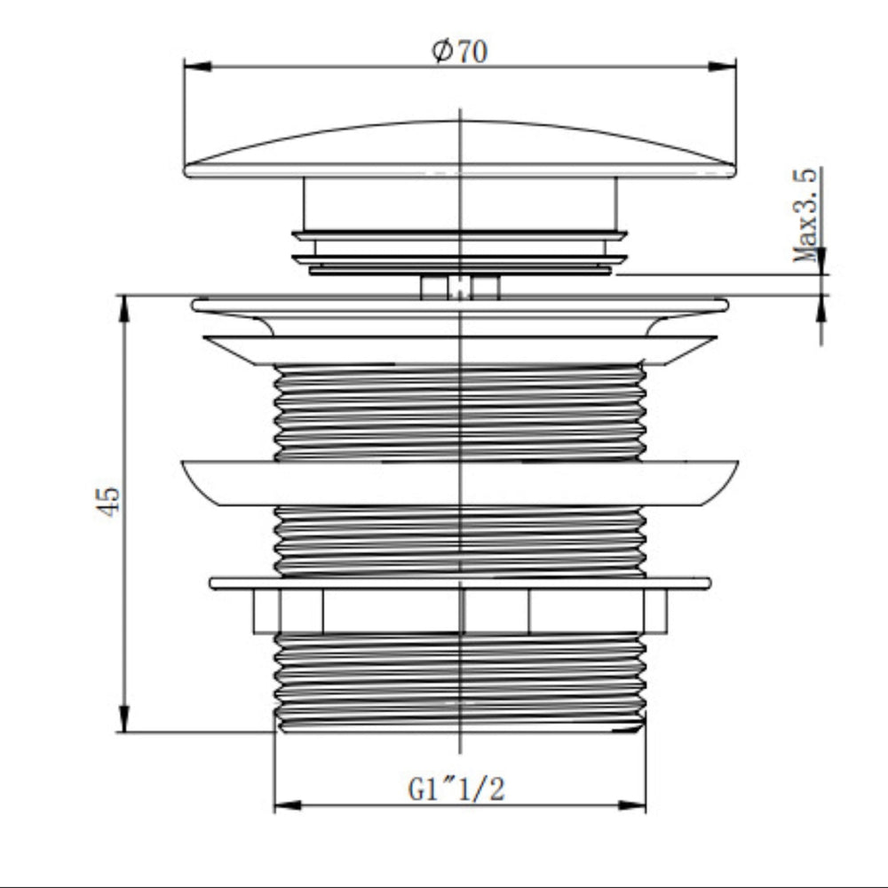 POSEIDON BATHTUB WASTE CHROME 40MM