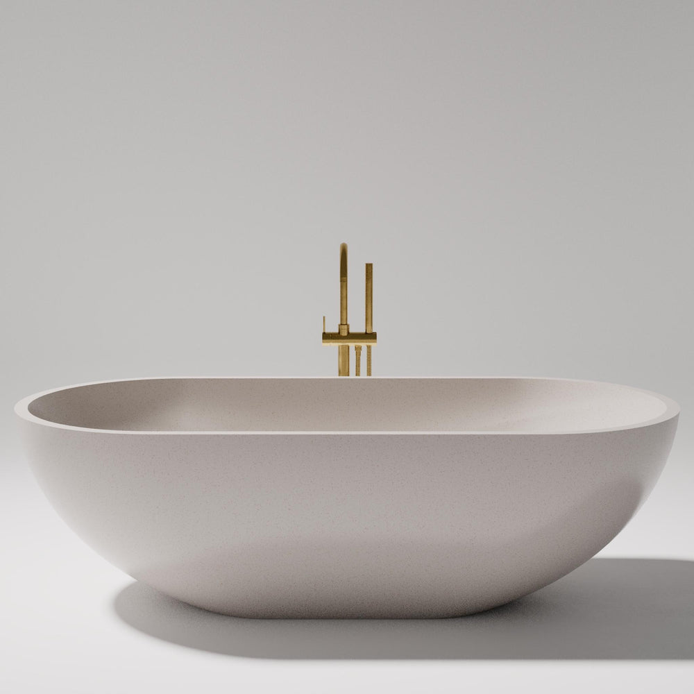 PIETRA BIANCA RYESE FREESTANDING STONE BATHTUB WITH CUSTOM COLOURS (AVAILABLE IN 1600MM, 1700MM AND 1800MM)