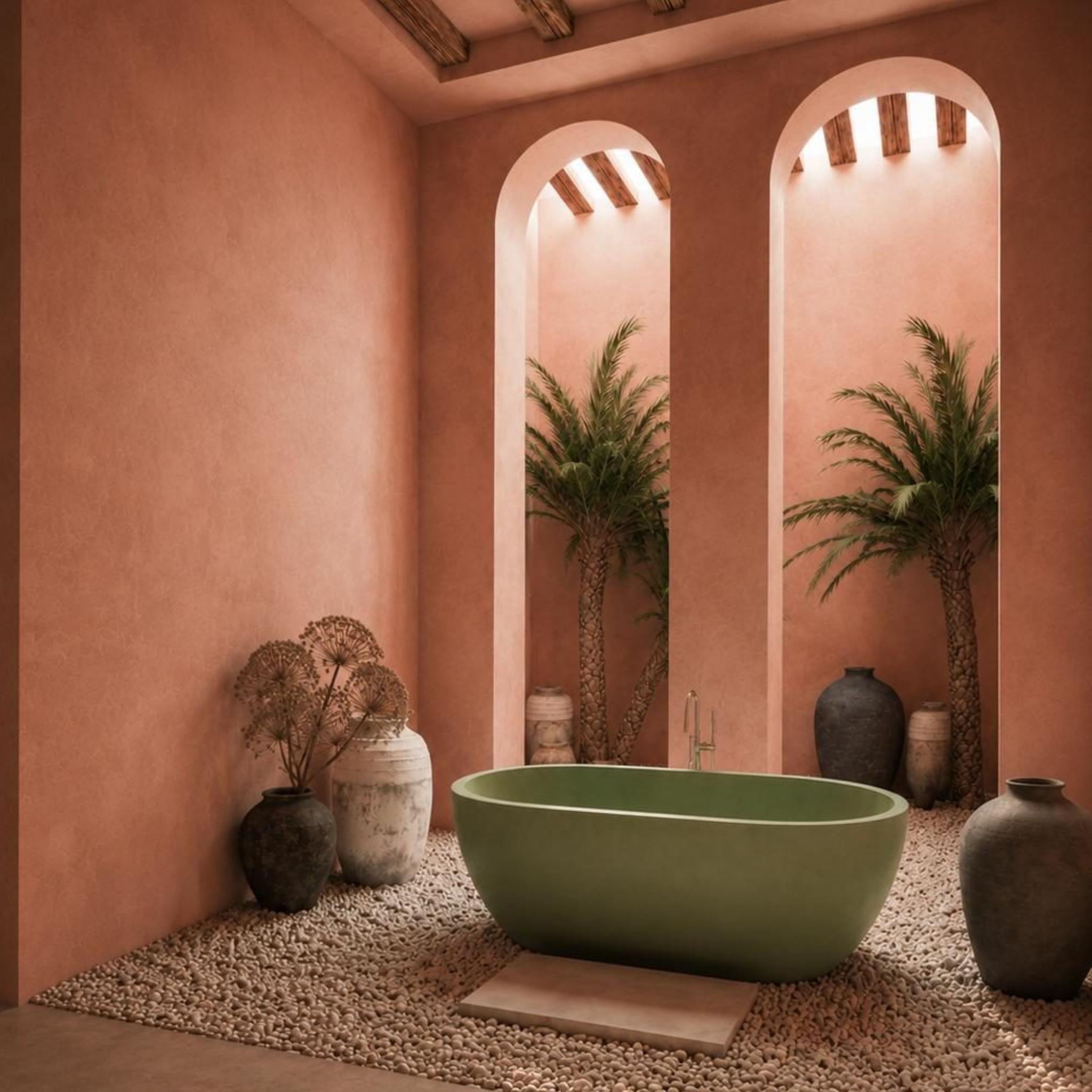 PIETRA BIANCA RYESE FREESTANDING STONE BATHTUB WITH CUSTOM COLOURS (AVAILABLE IN 1600MM, 1700MM AND 1800MM)