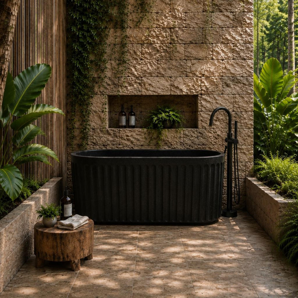 PIETRA BIANCA BRIZA FREESTANDING STONE BATHTUB WITH CUSTOM COLOURS 1700MM