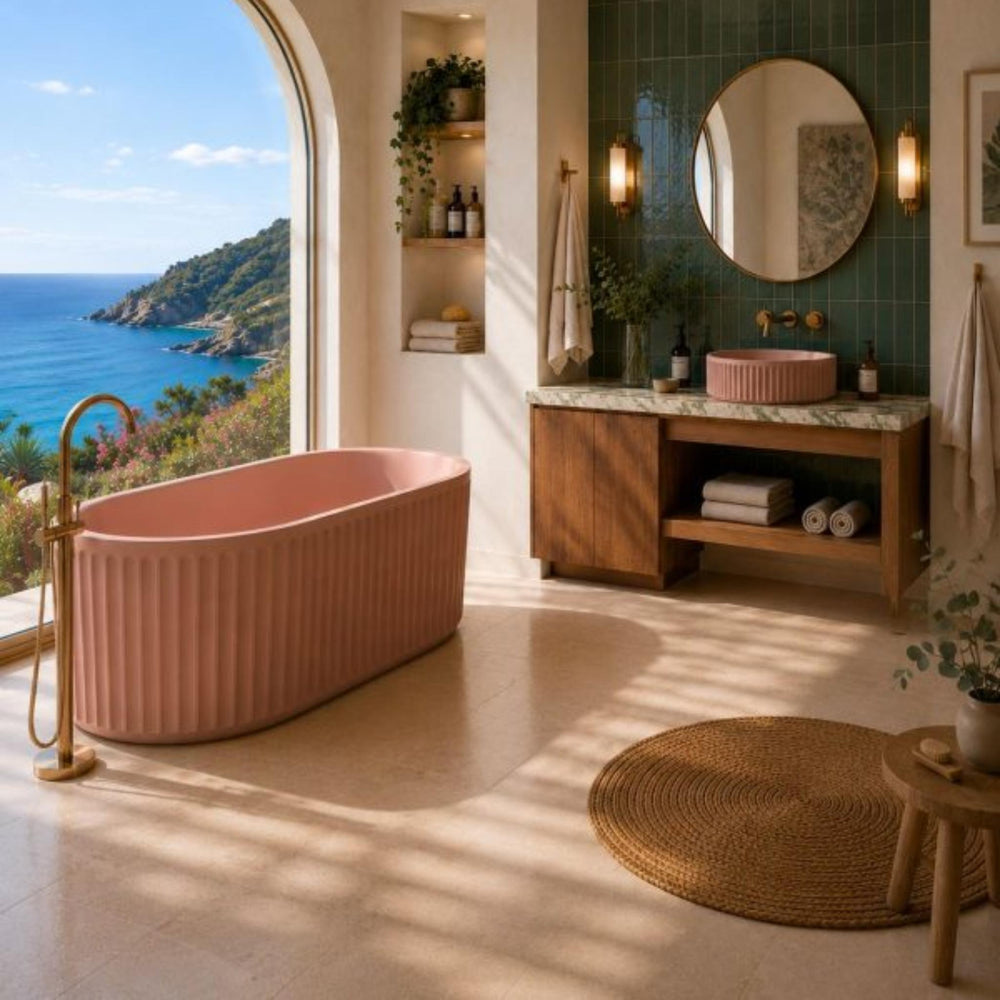 PIETRA BIANCA BRIZA FREESTANDING STONE BATHTUB WITH CUSTOM COLOURS 1700MM