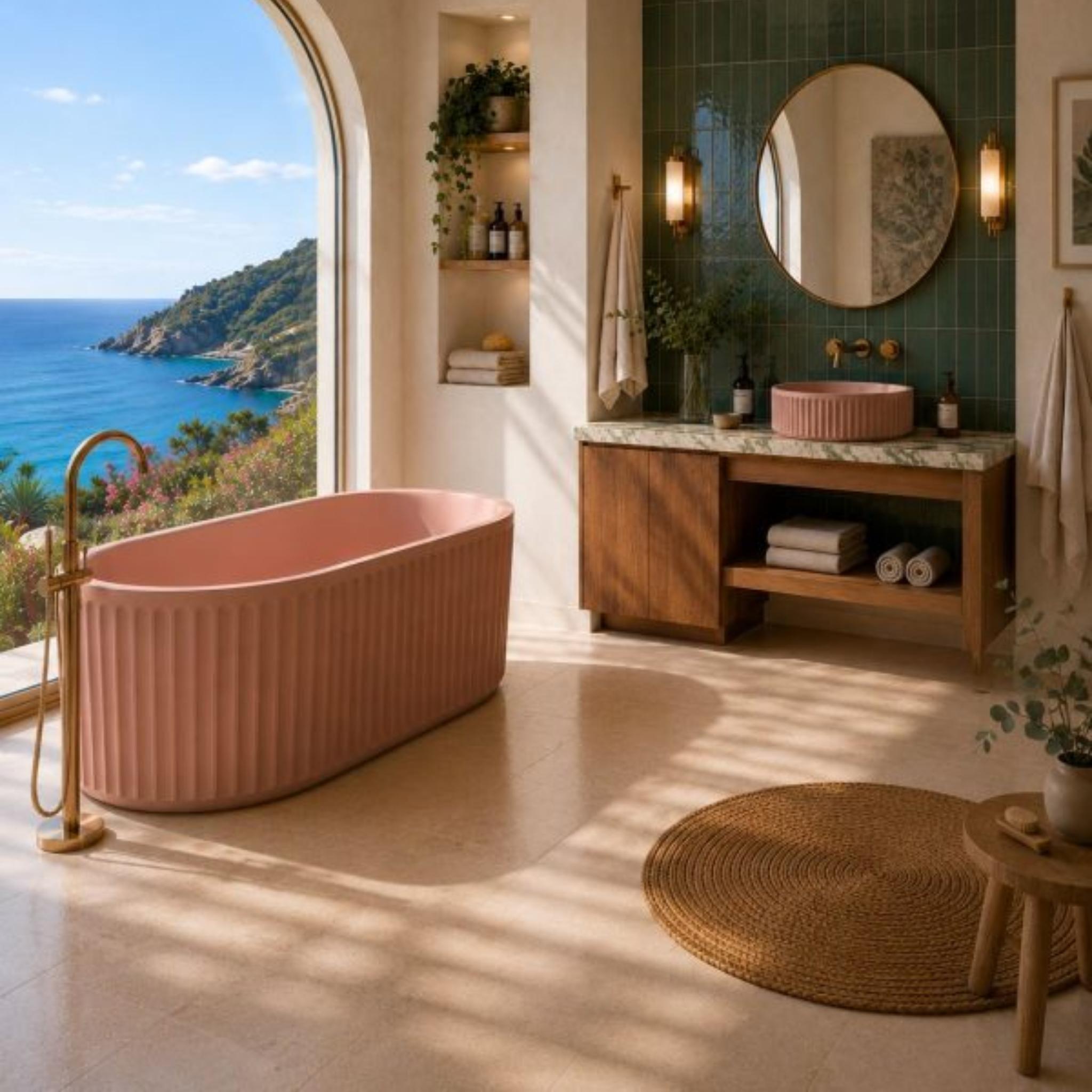 PIETRA BIANCA BRIZA FREESTANDING STONE BATHTUB WITH CUSTOM COLOURS 1700MM