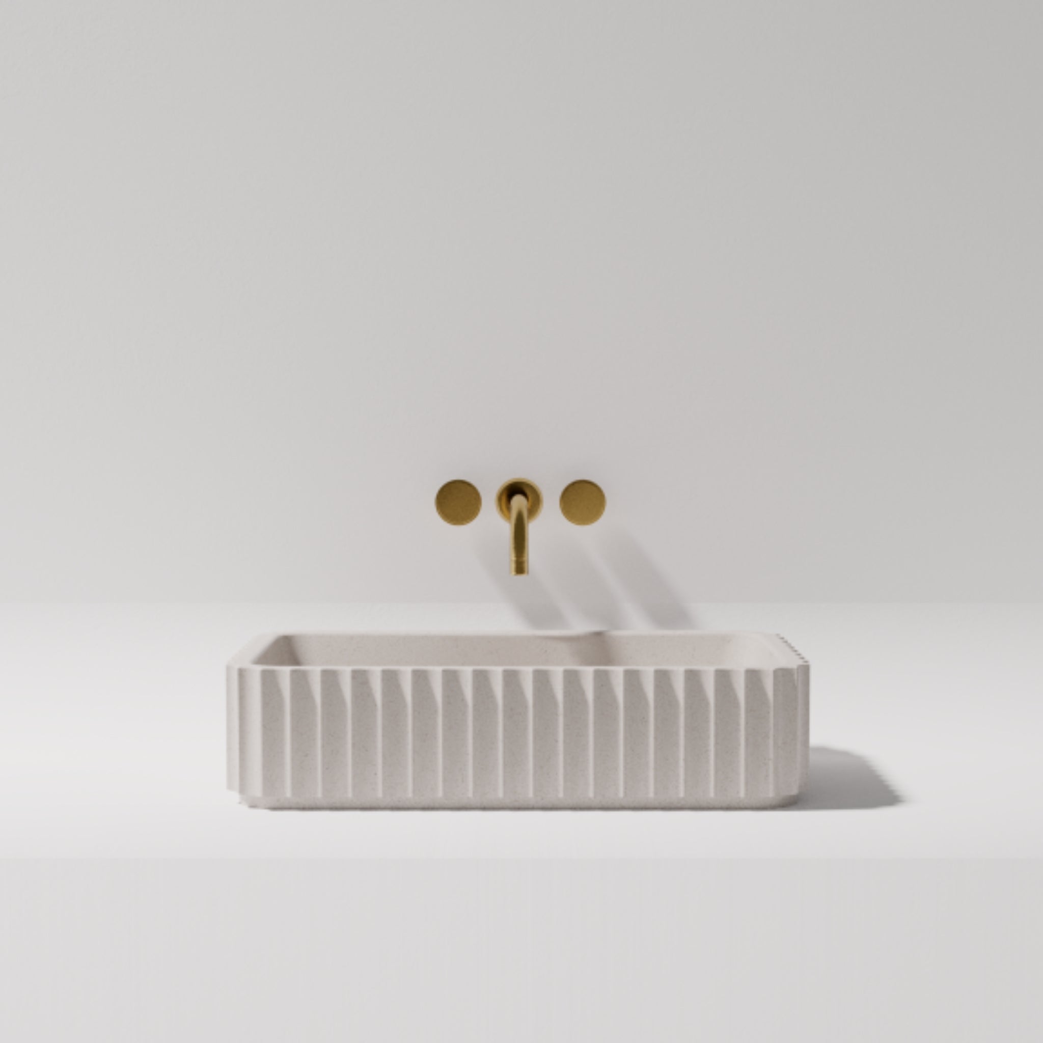 PIETRA BIANCA BRIZA RECTANGLE ABOVE COUNTER STONE BASIN WITH CUSTOM COLOURS 500MM