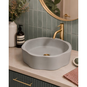 PIETRA BIANCA FLORA ABOVE COUNTER STONE BASIN WITH CUSTOM COLOURS 400MM