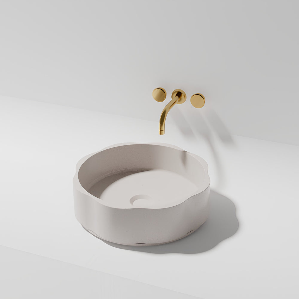 PIETRA BIANCA FLORA ABOVE COUNTER STONE BASIN WITH CUSTOM COLOURS 400MM