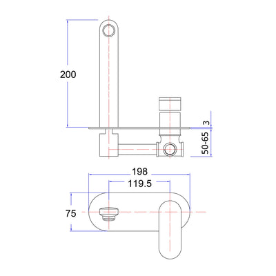 IKON CORA LEAD FREE WALL BASIN MIXER 200MM CHROME