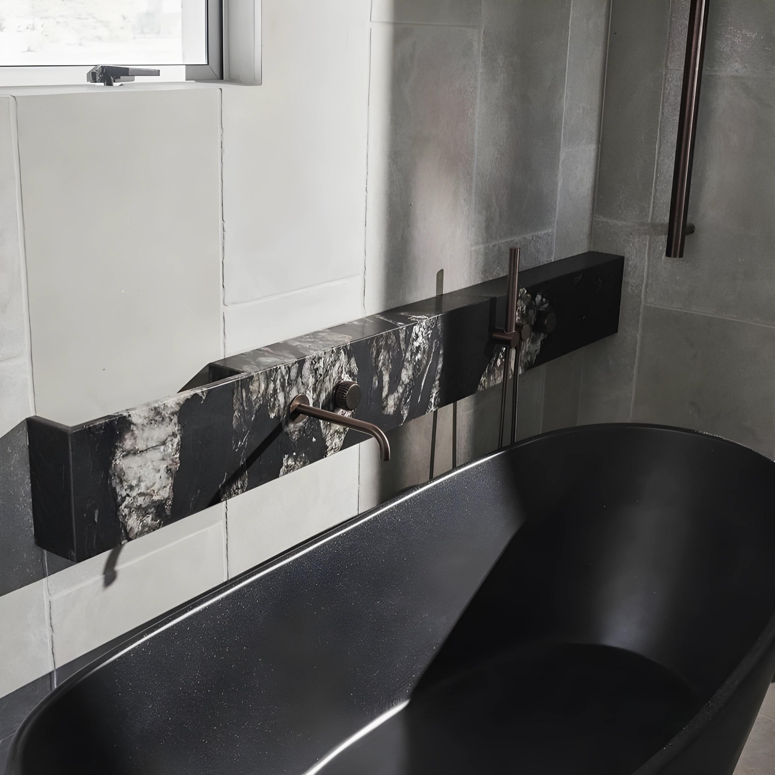 PIETRA BIANCA MARIA FREESTANDING STONE BATHTUB WITH CUSTOM COLOURS (AVAILABLE IN 1630MM AND 1800MM)