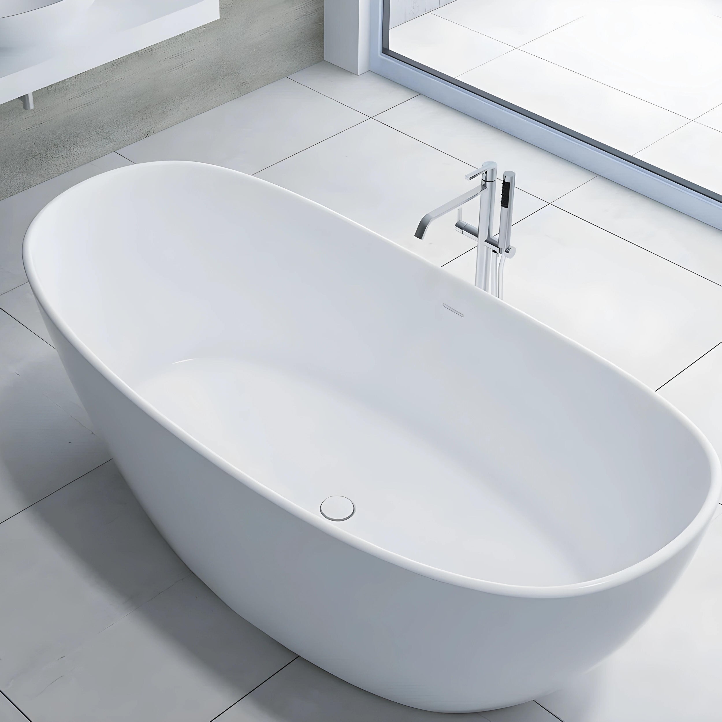 PIETRA BIANCA MARIA FREESTANDING STONE BATHTUB WITH CUSTOM COLOURS (AVAILABLE IN 1630MM AND 1800MM)