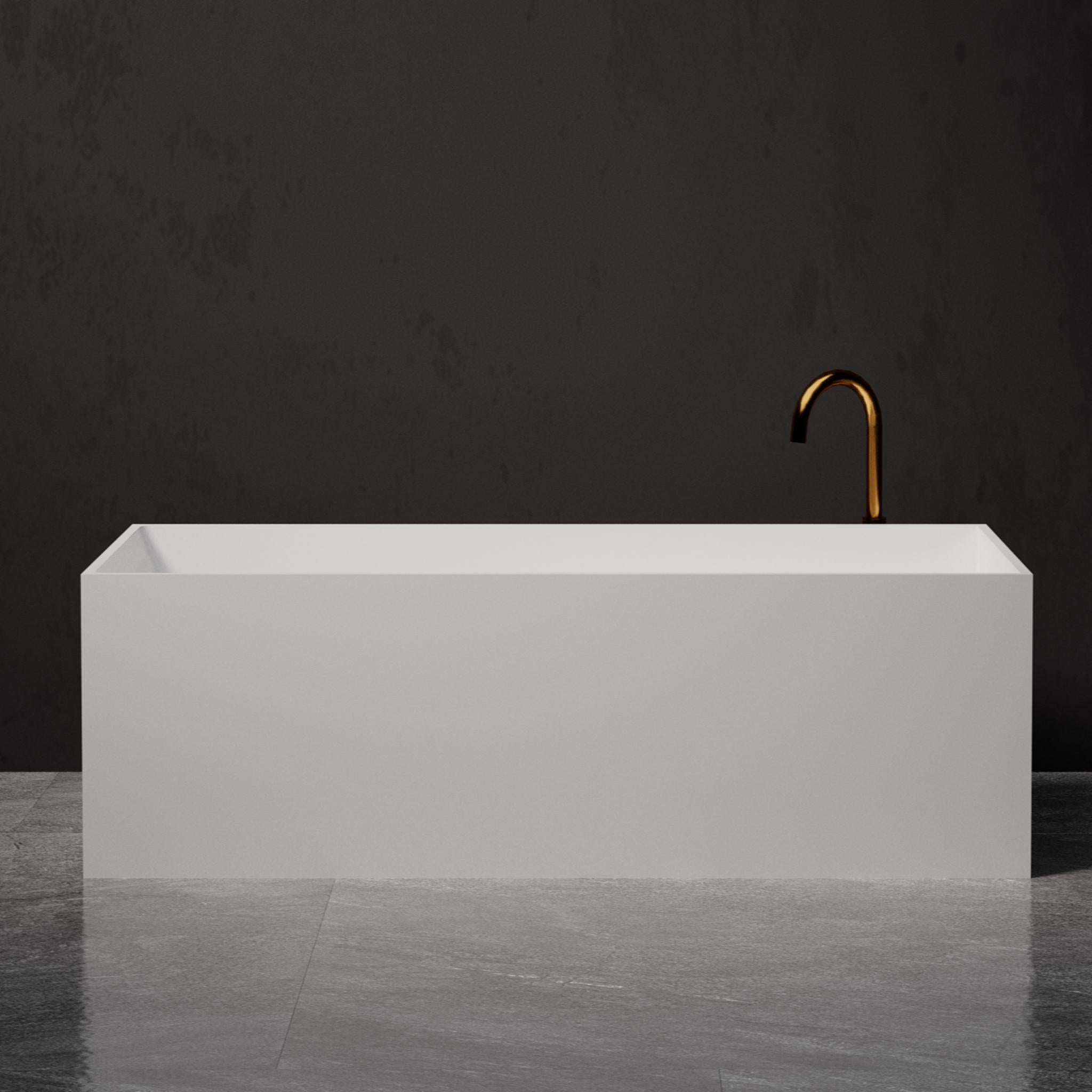 PIETRA BIANCA CUBE FREESTANDING STONE BATHTUB WITH CUSTOM COLOURS 1700MM