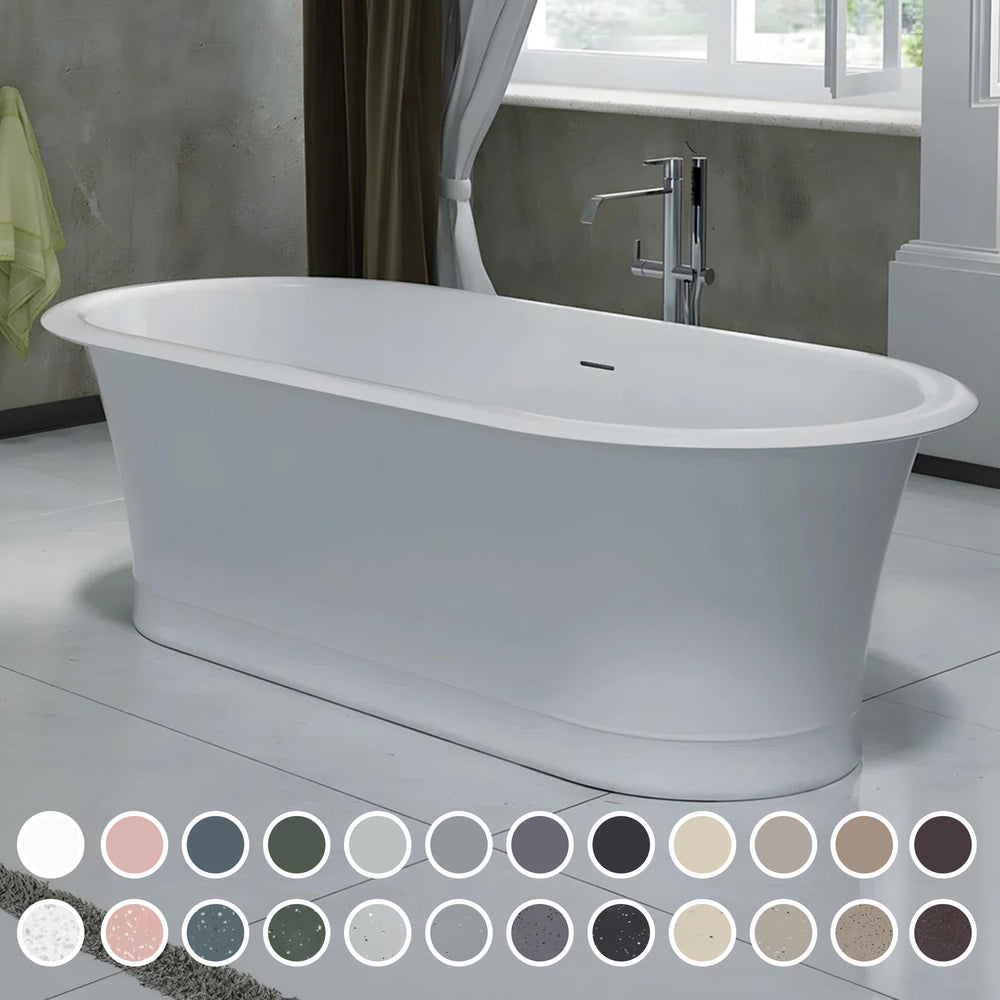 PIETRA BIANCA ROME FREESTANDING STONE BATHTUB WITH CUSTOM COLOURS 1800MM