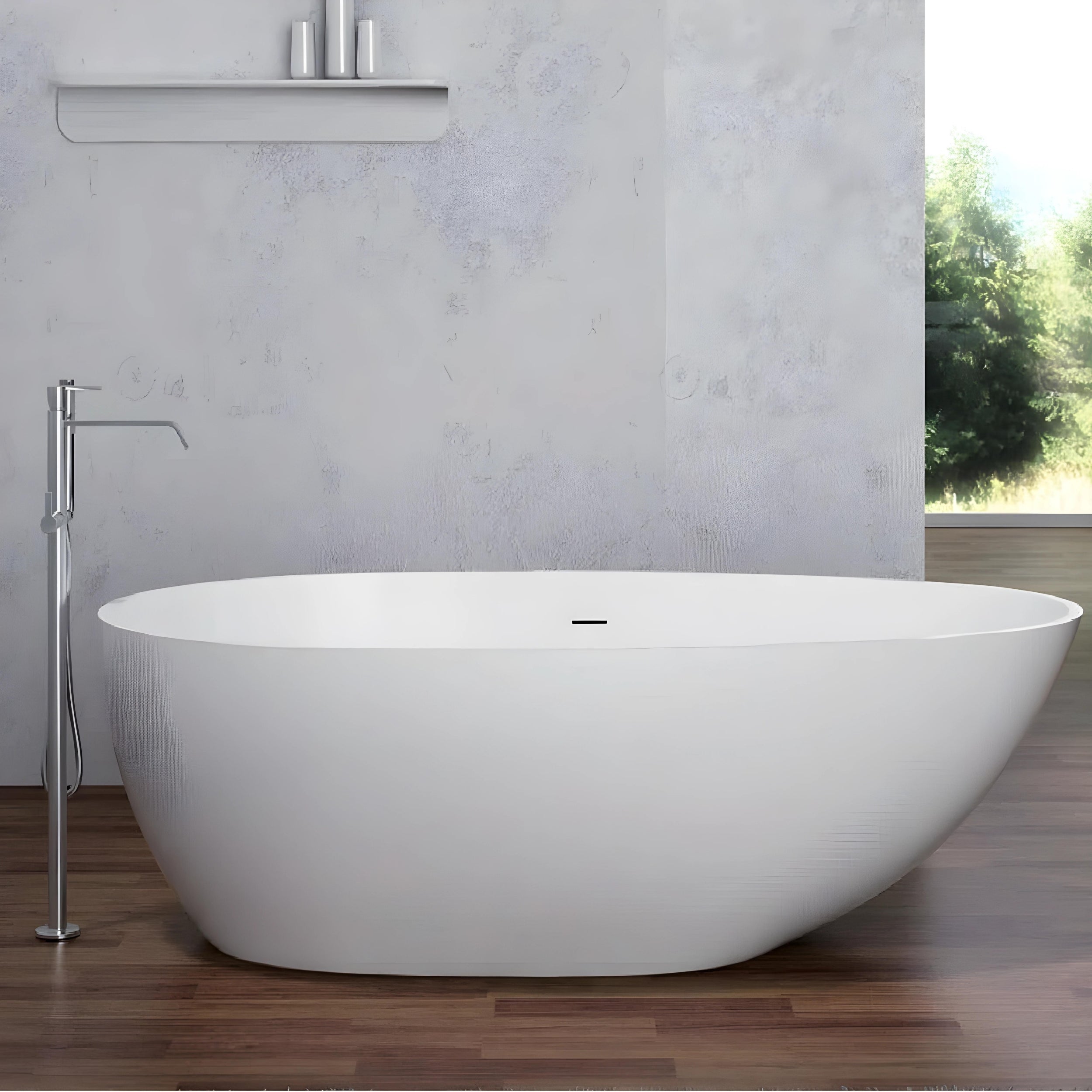 PIETRA BIANCA OLIVIA FREESTANDING STONE BATHTUB WITH MULTICOLOUR (AVAILABLE IN 1600MM AND 1800MM)