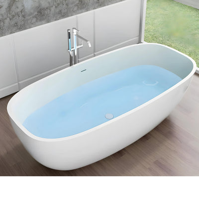 PIETRA BIANCA BORA FREESTANDING STONE BATHTUB WITH CUSTOM COLOURS (AVAILABLE IN 1650MM AND 1800MM)