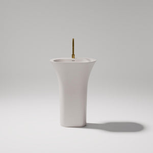 PIETRA BIANCA ICELAND FREESTANDING PEDESTAL STONE BASIN WITH CUSTOM COLOURS 630MM