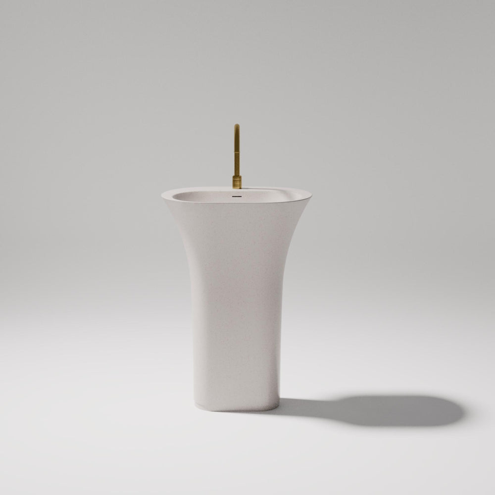 PIETRA BIANCA ICELAND FREESTANDING PEDESTAL STONE BASIN WITH CUSTOM COLOURS 630MM