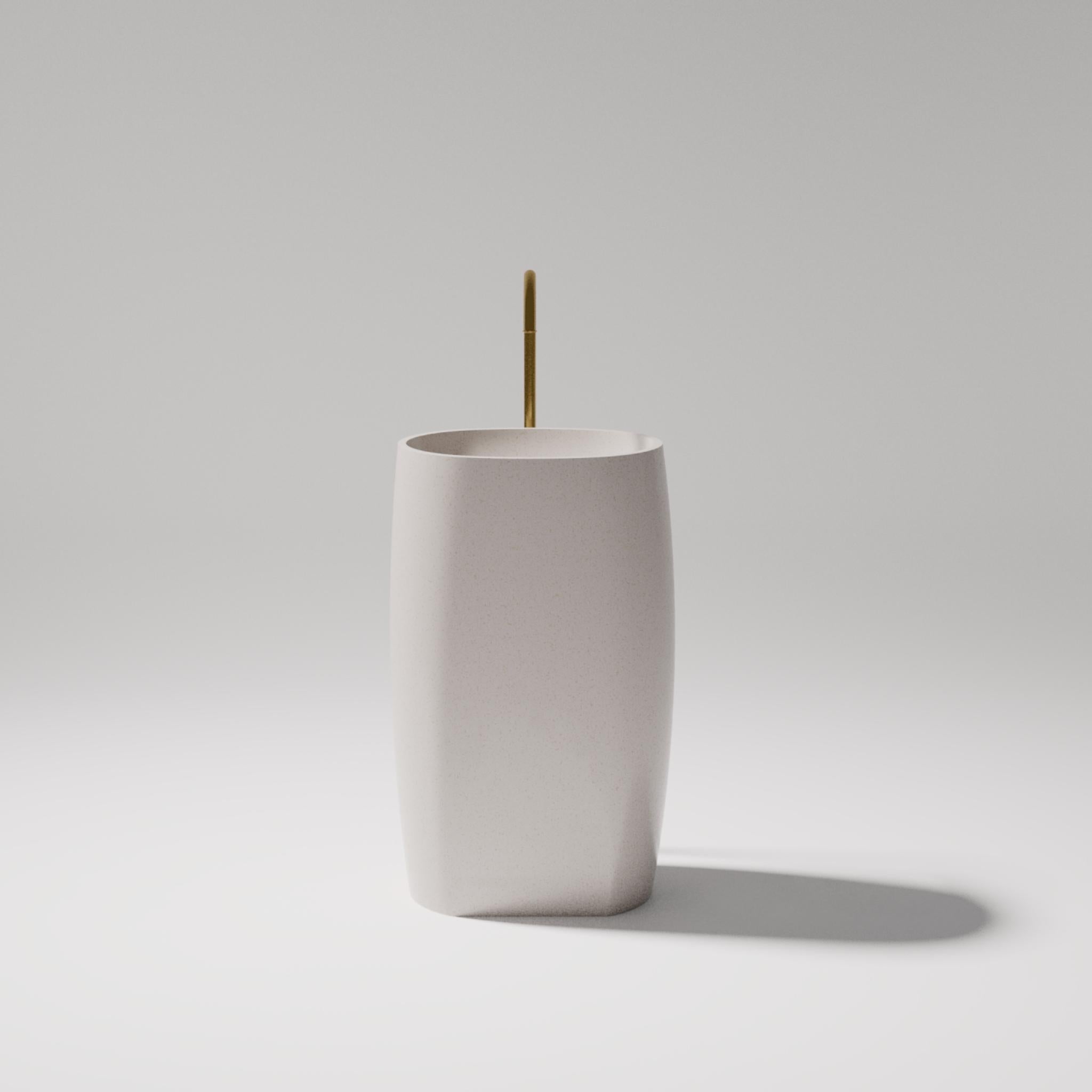 PIETRA BIANCA UNIQUE FREESTANDING STONE BASIN WITH CUSTOM COLOURS 530MM