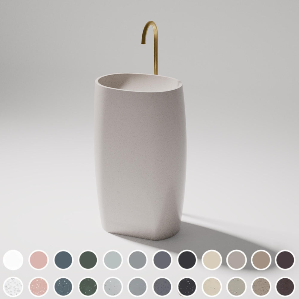 PIETRA BIANCA UNIQUE FREESTANDING STONE BASIN WITH CUSTOM COLOURS 530MM