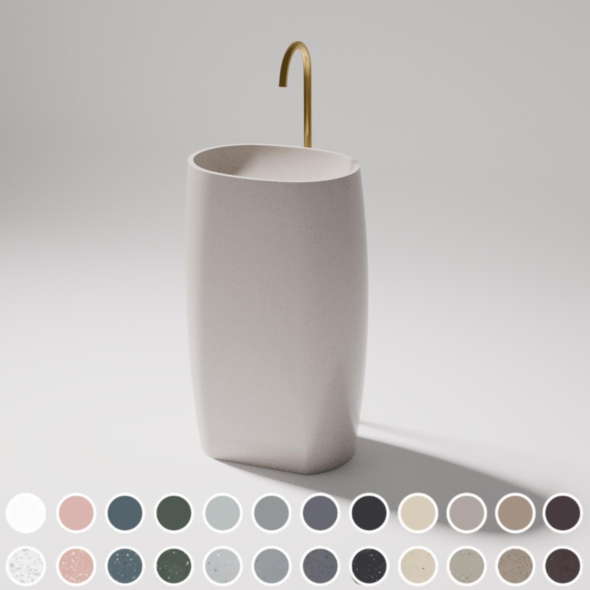 PIETRA BIANCA UNIQUE FREESTANDING STONE BASIN WITH CUSTOM COLOURS 530MM