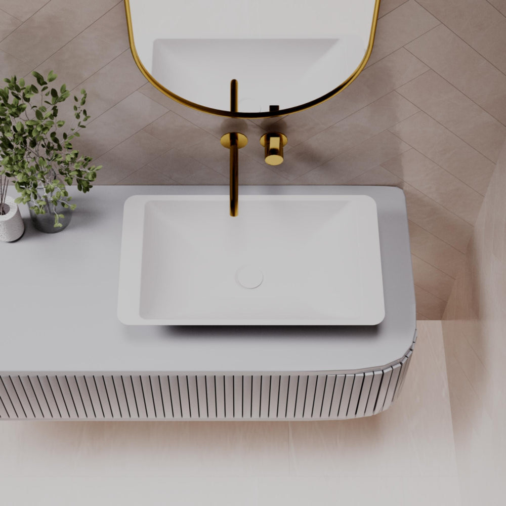 PIETRA BIANCA LIDIA ABOVE COUNTER STONE BASIN WITH CUSTOM COLOUR 595MM