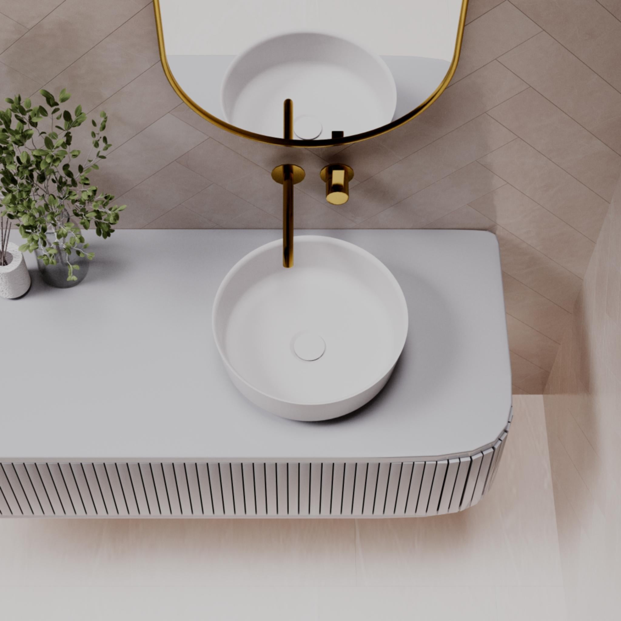 PIETRA BIANCA GEORGIA ABOVE COUNTER STONE BASIN WITH CUSTOM COLOURS 350MM