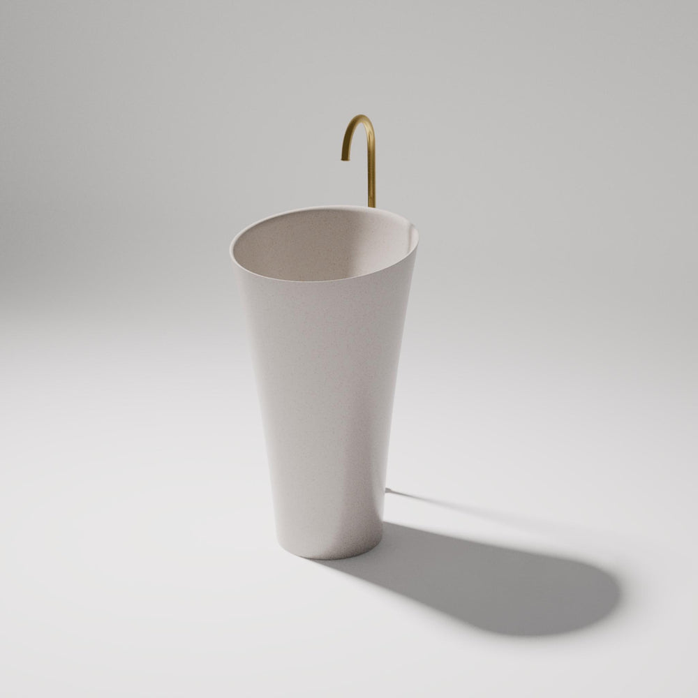 PIETRA BIANCA SPEAKER FREESTANDING PEDESTAL STONE BASIN WITH CUSTOM COLOURS 500MM