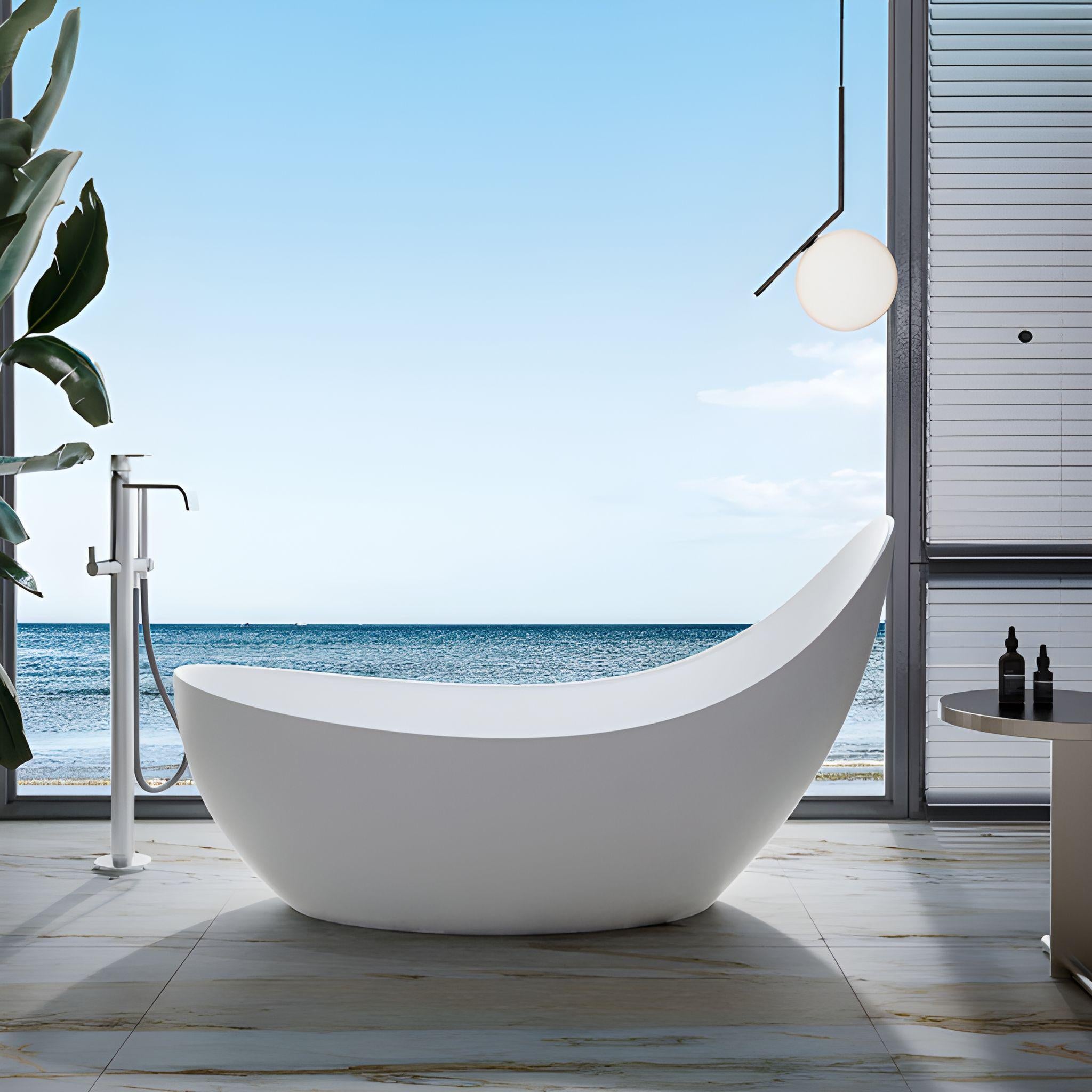 POSEIDON POSH FREE STANDING BATHTUB GLOSS WHITE NON OVERFLOW (AVAILABLE IN 1500MM AND 1680MM)