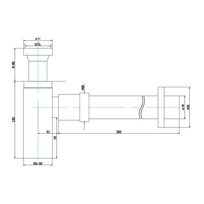 POSEIDON BRASS BOTTLE TRAP CHROME 40MM