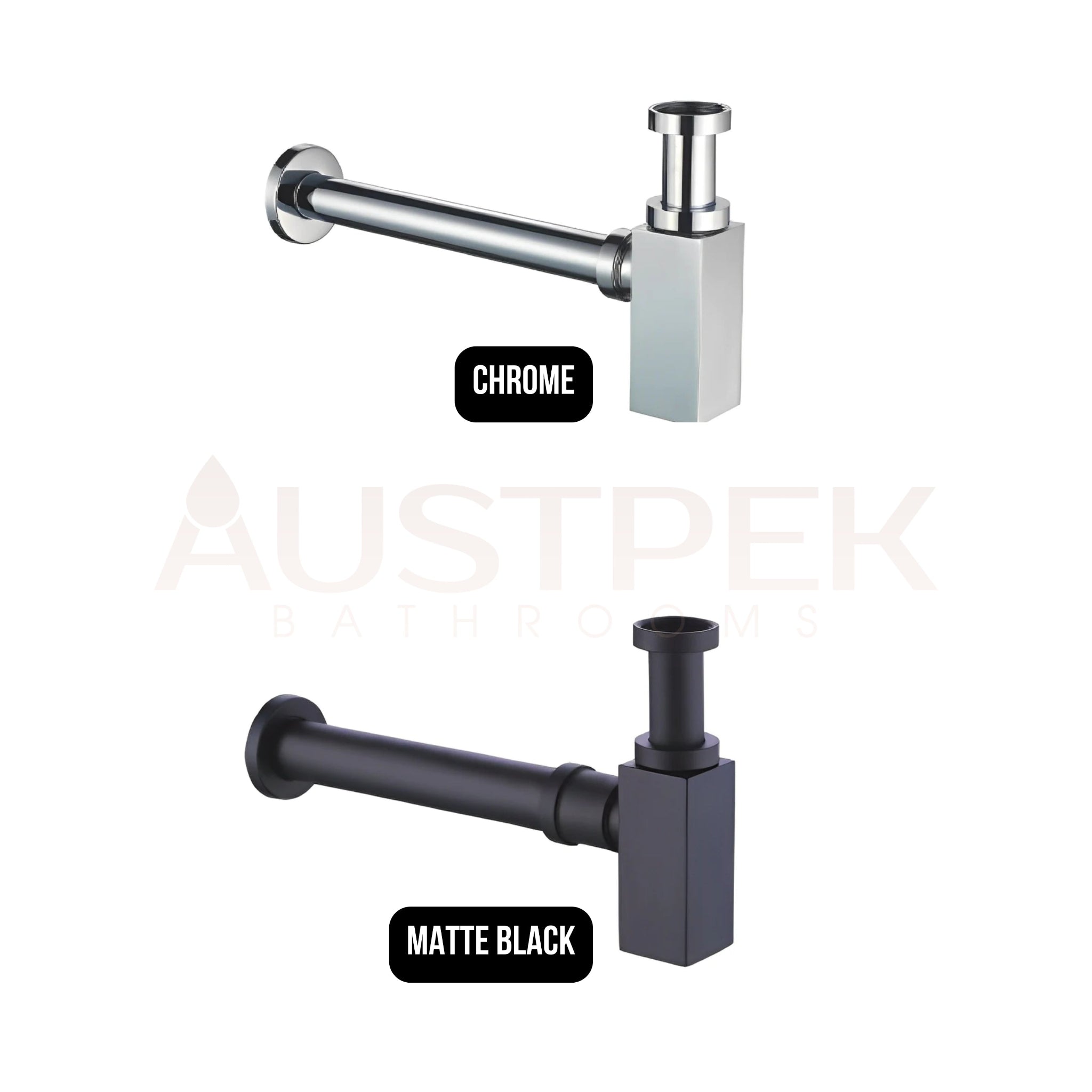 POSEIDON BRASS BOTTLE SQUARE TRAP BLACK 40MM