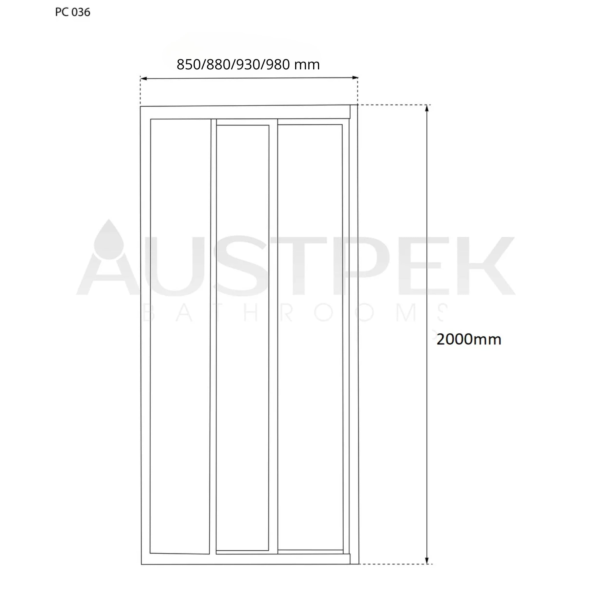 COVEY SEMI-FRAMED TRIPLE SLIDING DOOR WITH 3 PANEL SHOWER SCREEN MATTE BLACK