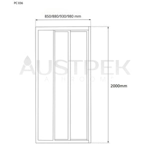 COVEY SEMI-FRAMED TRIPLE SLIDING DOOR WITH 3 PANEL SHOWER SCREEN MATTE BLACK