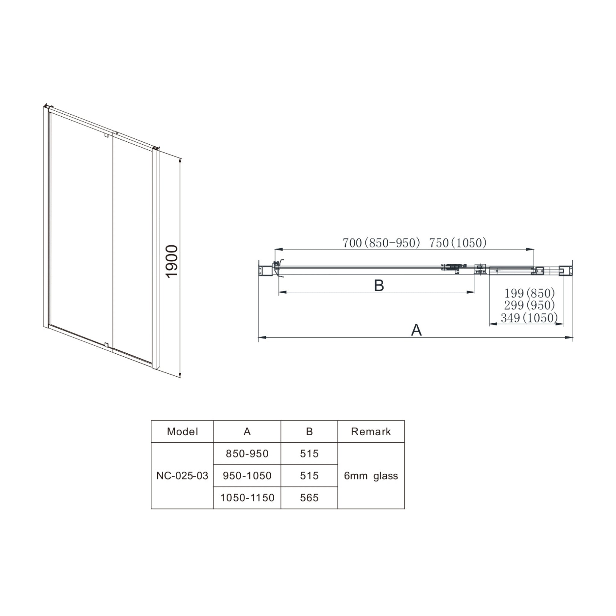 COVEY SEMI-FRAMELESS PIVOTAL DOOR SHOWER SCREEN GUN METAL
