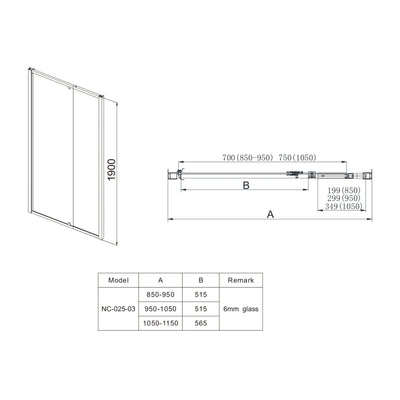 COVEY SEMI-FRAMELESS PIVOTAL DOOR SHOWER SCREEN GUN METAL