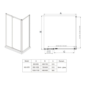 COVEY SEMI-FRAMELESS PIVOTAL DOOR SHOWER SCREEN LIGHT GOLD