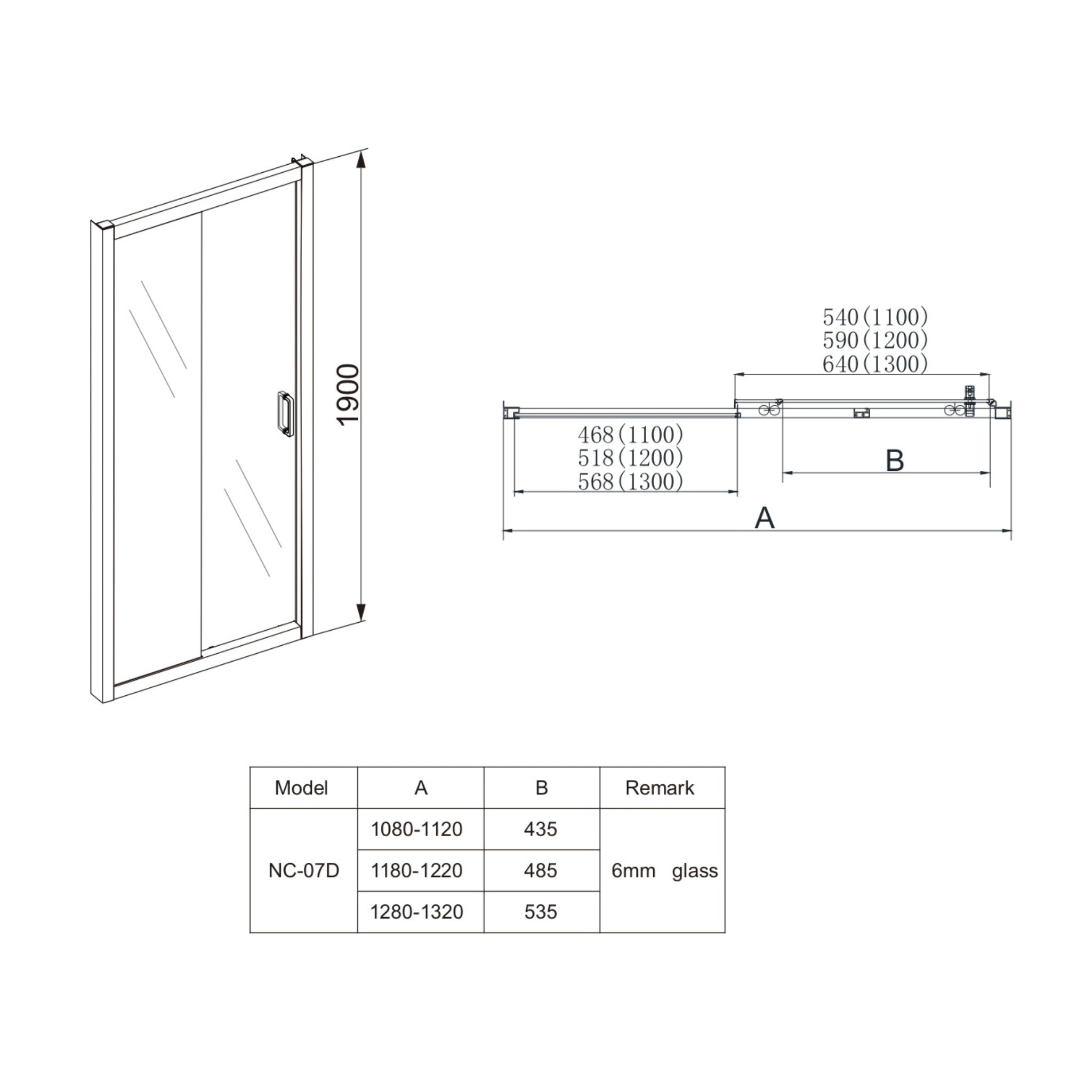 COVEY SEMI-FRAMELESS SINGLE SLIDING DOOR SHOWER SCREEN CHROME