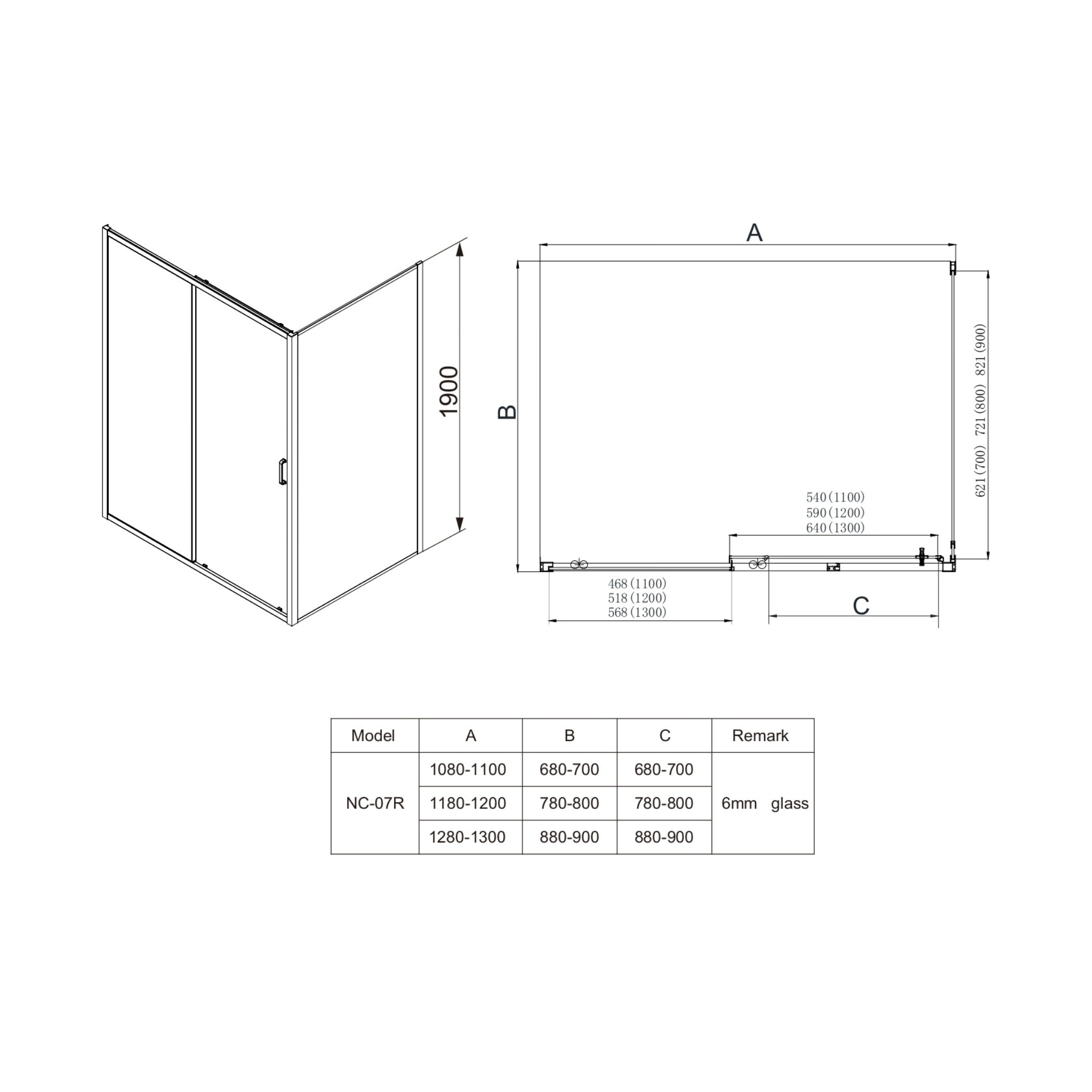 COVEY SEMI-FRAMELESS SINGLE SLIDING DOOR SHOWER SCREEN CHROME