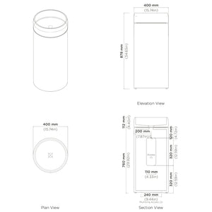 NOOD CO CYLINDER PRISM CIRCLE FREESTANDING BASIN IVORY