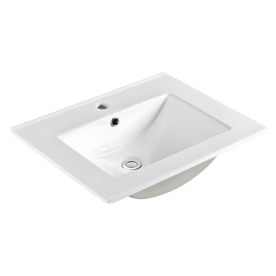 POSEIDON SLIMLINE GLOSS WHITE SINGLE BOWL CERAMIC VANITY TOP (AVAILABLE IN 610MM, 760MM AND 910MM)
