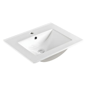 POSEIDON STANDARD GLOSS WHITE SINGLE BOWL CERAMIC VANITY TOP (AVAILABLE IN 610MM, 760MM, 910MM, 1210MM AND 1510MM)