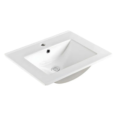 POSEIDON STANDARD GLOSS WHITE SINGLE BOWL CERAMIC VANITY TOP (AVAILABLE IN 610MM, 760MM, 910MM, 1210MM AND 1510MM)