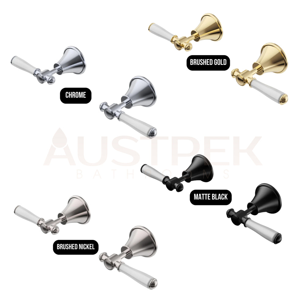 IKON CLASICO LEAD FREE WALL TOP ASSEMBLIES BRUSHED NICKEL (CERAMIC HANDLE)