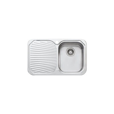 OLIVERI PETITE SINGLE BOWL TOPMOUNT ALFRESCO AND KITCHEN SINK WITH DRAINER STAINLESS STEEL 770MM