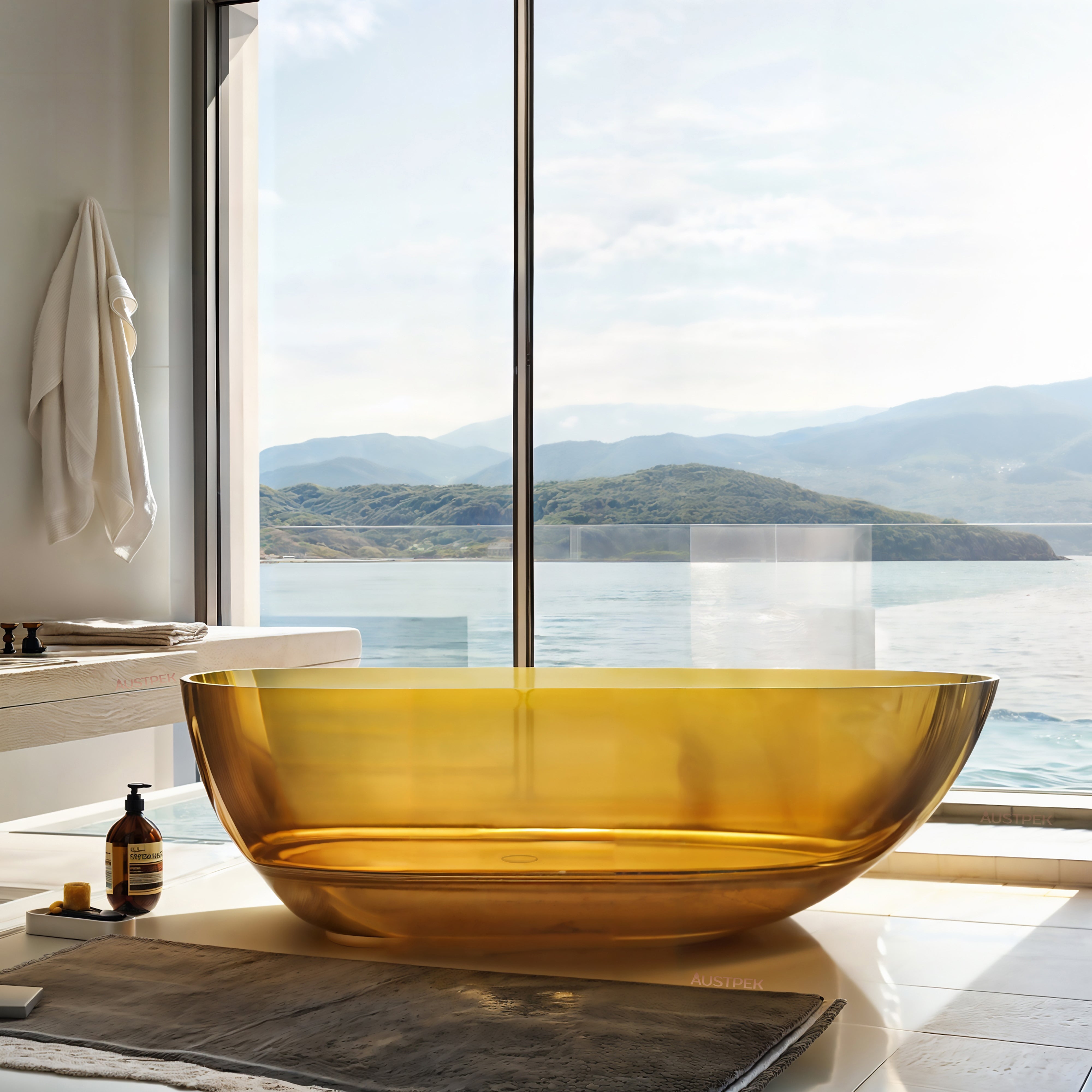 RIVA PETII FREESTANDING BATHTUB TRANSPARENT YELLOW (AVAILABLE IN 1500MM AND 1700MM)