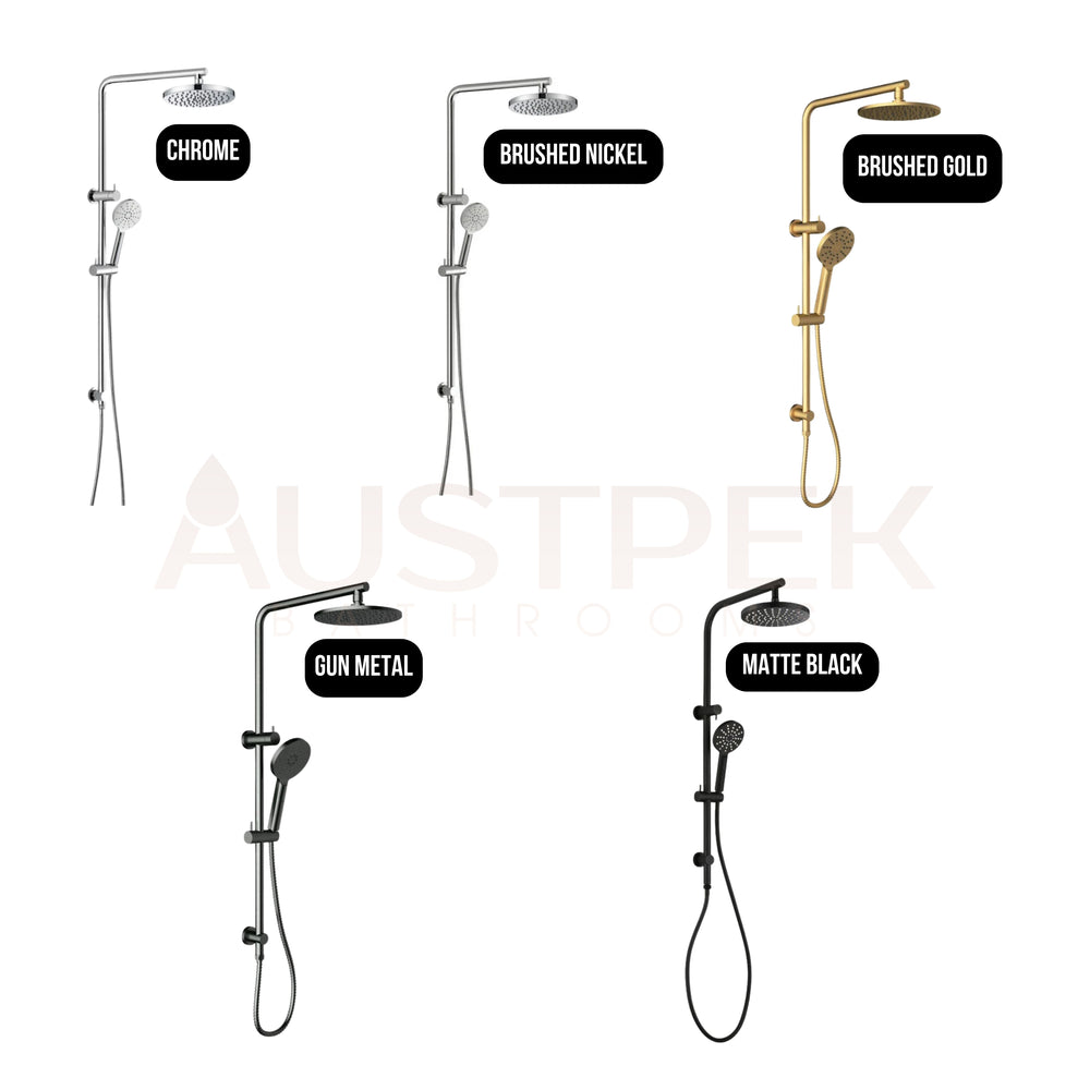 IKON CORA ROUND MULTI FUNCTION SHOWER SET BRUSHED GOLD