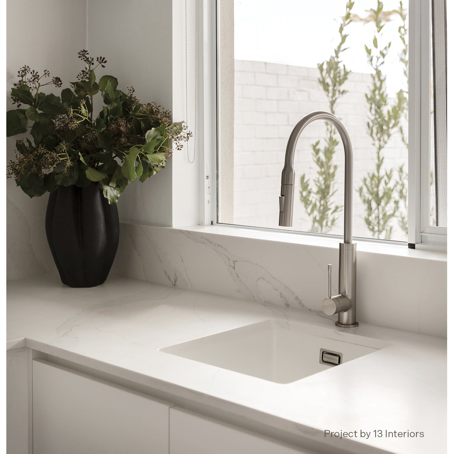 PHOENIX 5000 SERIES SINGLE BOWL SINK MATTE WHITE 416MM
