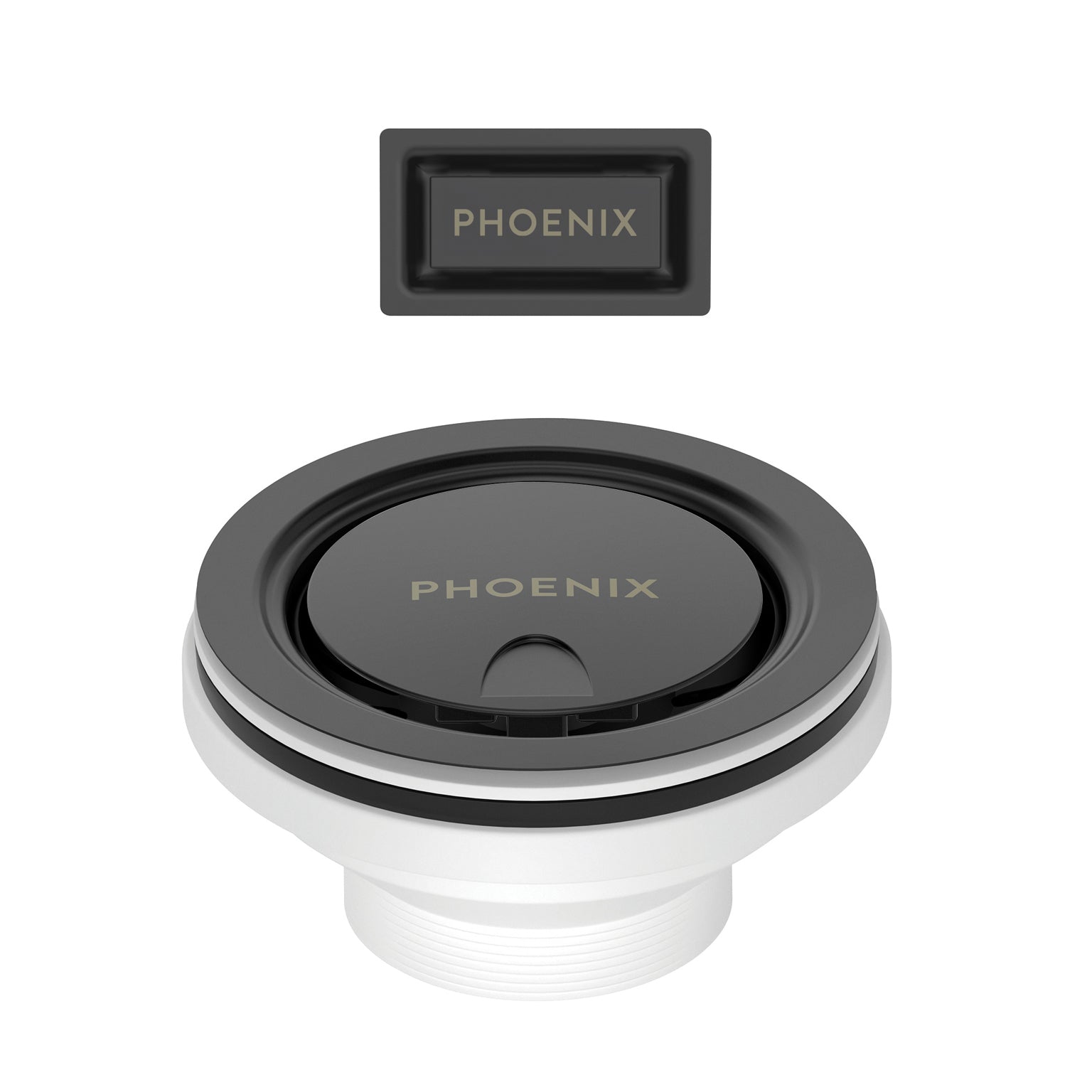 PHOENIX COVERED SINK BASKET WASTE WITH OVERFLOW MATTE BLACK