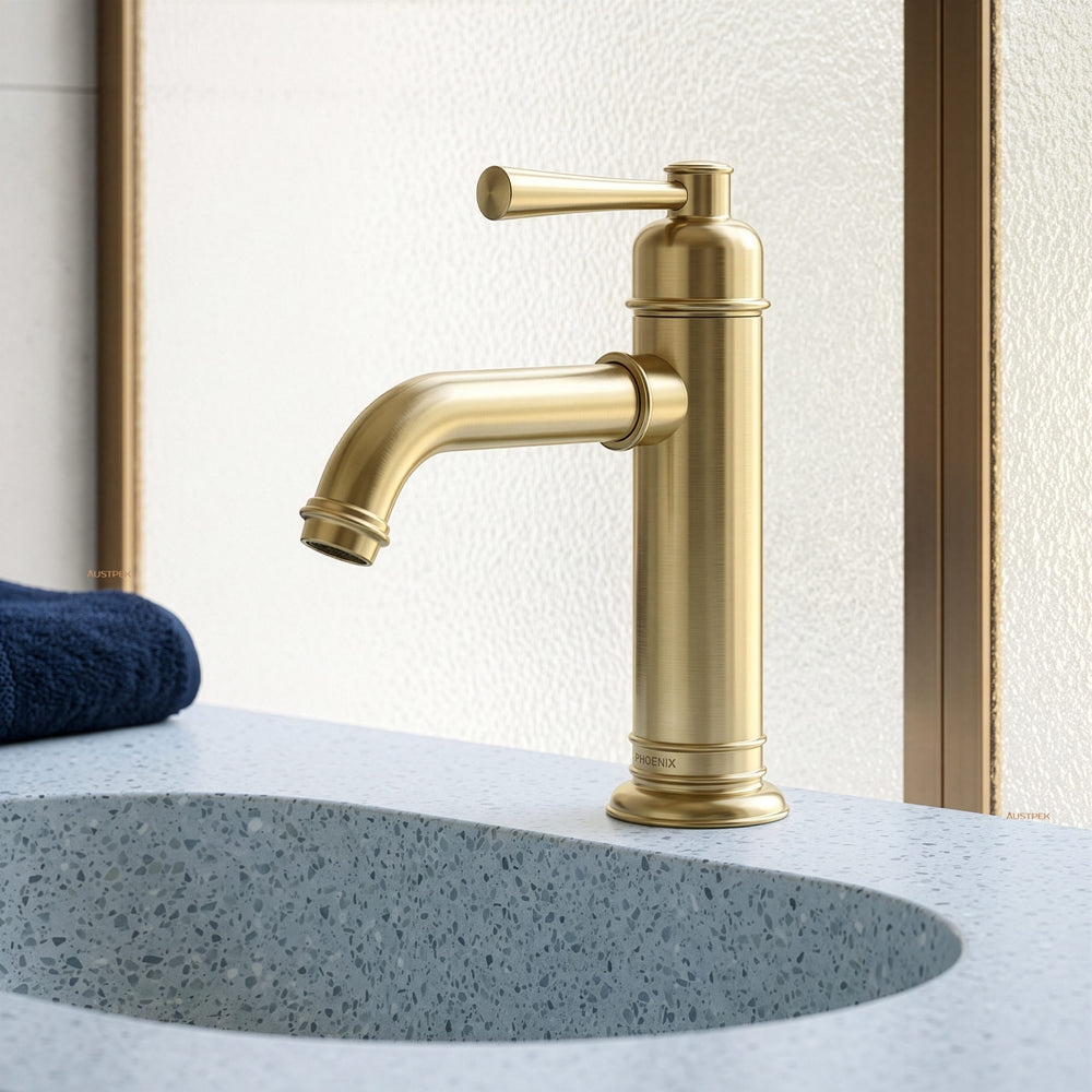 PHOENIX CROMFORD BASIN MIXER 174MM BRUSHED GOLD