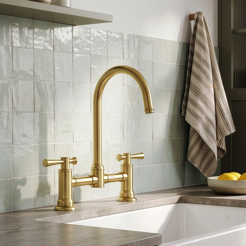 PHOENIX CROMFORD EXPOSED SINK SET 325MM BRUSHED GOLD